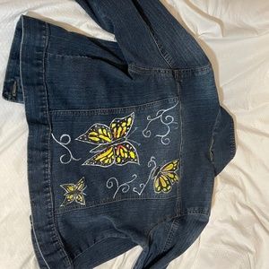 Hand painted denim jacket small (4-6)